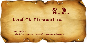 Uzsák Mirandolina névjegykártya